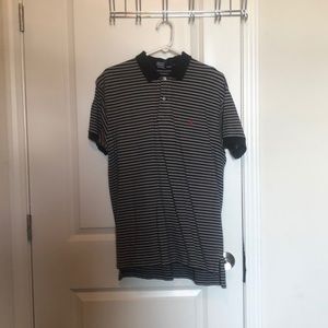 Black and White Short Sleeve Collared Polo Shirt